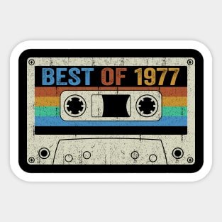 Best Of 1977 47th Birthday Gifts Cassette Tape Vintage Sticker